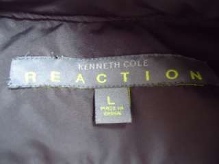KENNETH COLE REACTION Puffer Down Filled Jacket L Brown Zip Front Warm 