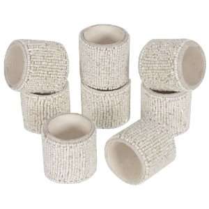  KAF Home Eclectic Ivory Beads Napkin Ring, Set of 8: Home 