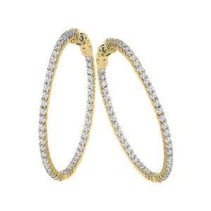    14K Yellow Gold 3 ct. Diamond Hoop Earrings: Katarina: Jewelry