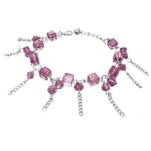     Fashion Crystal Glass Beads Ball Cube Bell Charm Bracelet/Anklet