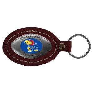  Kansas Jayhawks NCAA Leather Football Key Tag: Sports 