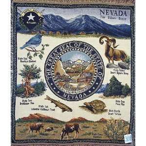 Nevada The Silver State Great Seal Afghan Throw Tapestry Blanket 