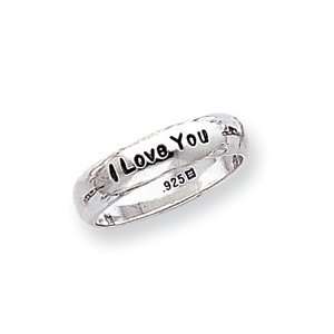  Size 8 Sterling Silver I Love You Ring: Jewelry