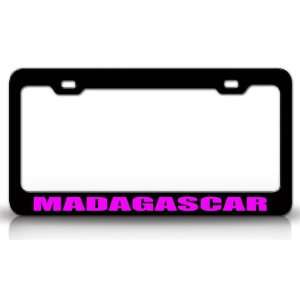 MADAGASCAR Country Steel Auto License Plate Frame Tag Holder, Black 