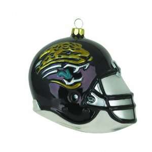 Jacksonville Jaguars 3 Team Glass Helmet Ornament:  Sports 