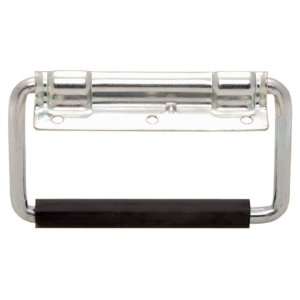   Half Plate Pull Handle 3.09 x 5.12 Long Rubber Grip, Stainless Finish