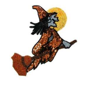  Witch on Broom Sequin Applique Arts, Crafts & Sewing