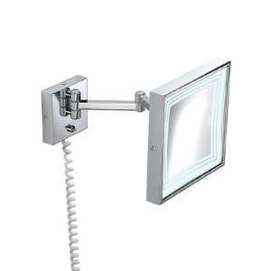 : Pom dOr Square Wall mount Extendable Magnifying (3X) Makeup Mirror 