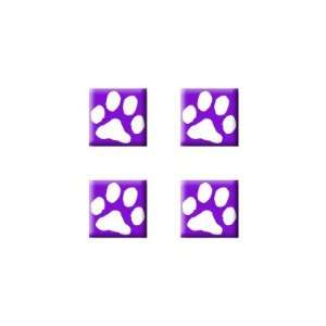    Paw Print Purple   Dog Cat   Set of 4 Badge Stickers: Electronics