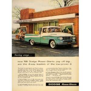  1958 Ad Dodge Power Giants Pickup Trucks Power Dome V8 