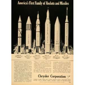  1961 Ad Chrysler US Army Forces Redstone Rocket Missile 