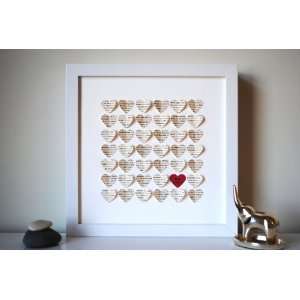 hearts shadow box keepsake frame   ivory hearts 