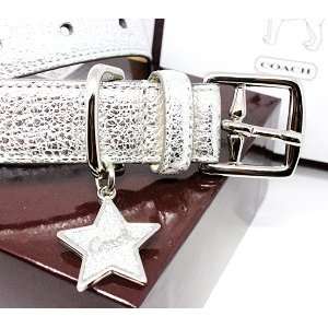  COACH Diamond Pattern Sparkle Leather Collar with 