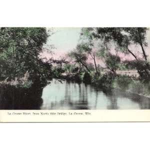   Postcard La Crosse River, from North Side Bridge, La Crosse Wisconsin