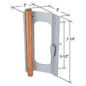  Sliding Glass Patio Door Handle, 5 1/2 Screw Holes, Wood/Aluminum