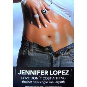 Jennifer Lopez Love Dont Cost a Thing   Original Promotional Poster