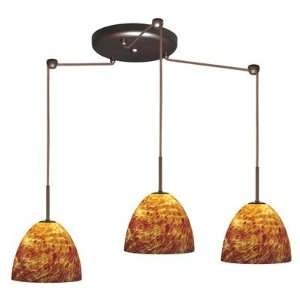   Light Pendant with Round Canopy Finish Bronze, Glass Shade Gold Foil