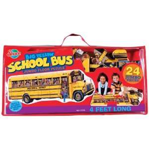  Big Yellow School Bus Shaped Floor Puzzle: Toys & Games