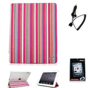  PAD Canvas Case Stand for Apple iPad 2 + Black Car Charger for iPad 