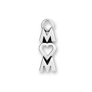   : Sterling Silver Charm Pendant Mom Mothers Day Word Heart: Jewelry
