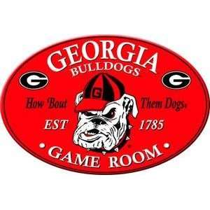   UGA Bulldogs Oval Game Room Wall Sign/Plaque