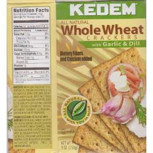 Kedem Whole Wheat Garlic Cracker  Grocery & Gourmet Food