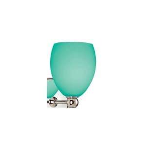   Glass Shade, Turquoise Finish With Hand Blown Glass