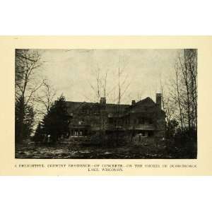 1909 Print Oconomowoc Lake Wisconsin Home Village   Original Halftone 