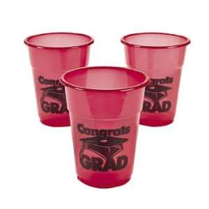  Red Congrats Grad Disposable Cups   Tableware & Party Cups 