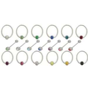   Jeweled MultiColored Belly Rings Pack for Body Piercing Electronics