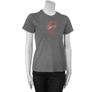 Texas Longhorns Ash Ladies Stretch Logo T shirt  Sports 