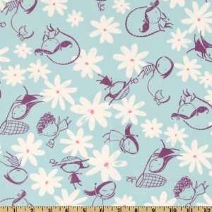  44 Wide Hopscotch Allover Girls Blue Fabric By The Yard 