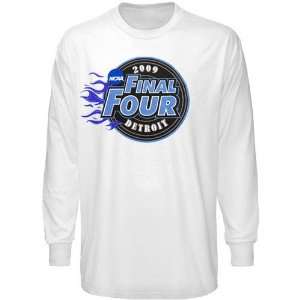  2009 NCAA Basketball Final Four White Logo Long Sleeve T 