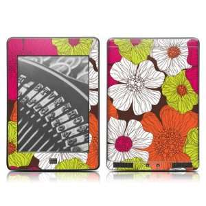  Flowers Design Protective Decal Skin Sticker for  Kindle Touch 
