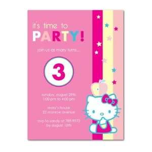  Birthday Party Invitations   Hello Kitty Style Rainbow By 