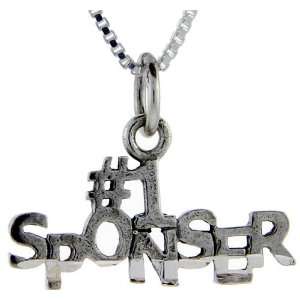 925 Sterling Silver #1 Sponsor Talking Pendant (w/ 18 Silver Chain 