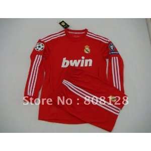 real madrid long sleeve uniforms champions league jerseys away red 