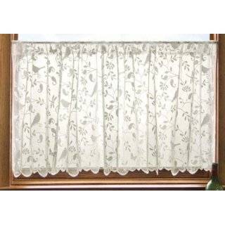 Drapes White Polyester, Tier Curtains Birdhouse Lace Sheers 30 x 60 in 