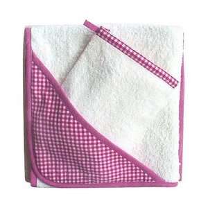  Basic Fuchsia Gingham Towel and Mitt Baby