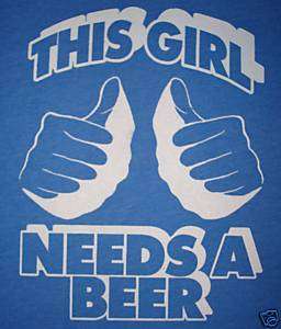 medium womens this girl needs a beer vintage t shirt  