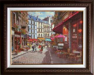 Sam Park PARIS CAFE Embellished S/N Canvas COAFramed  