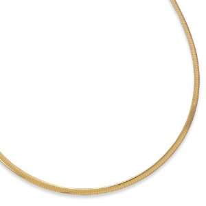   16 inch 22 Karat Gold Plated Sterling Silver Reversible Omega Jewelry