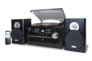 Speed STEREO TURNTABLE with Front Loading CD PLAYER AM FM RADIO 