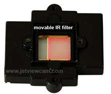   has a movable ir cut filter for better performance day or night the