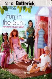SEWING PATTERN 11 1/2 BARBIE DOLL CLOTHES SWIMSUIT  