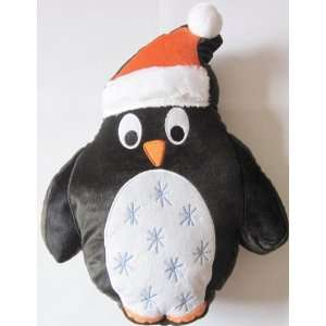  CUTE CHRISTMAS RED BLACK PENGUIN FILLED CUSHION TO MATCH 