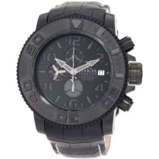 Invicta Mens 0604 Reserve Automatic Chronograph Black Leather Watch 