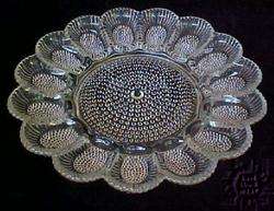 Depression Glass Indiana Deviled Egg Plate Dish Trays  