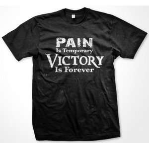   Temporary Victory Is Forever Funny Gym BodyBuilder Party Mens T shirt