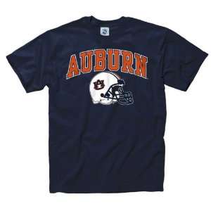  Auburn Tigers Navy Football Helmet T Shirt: Sports 